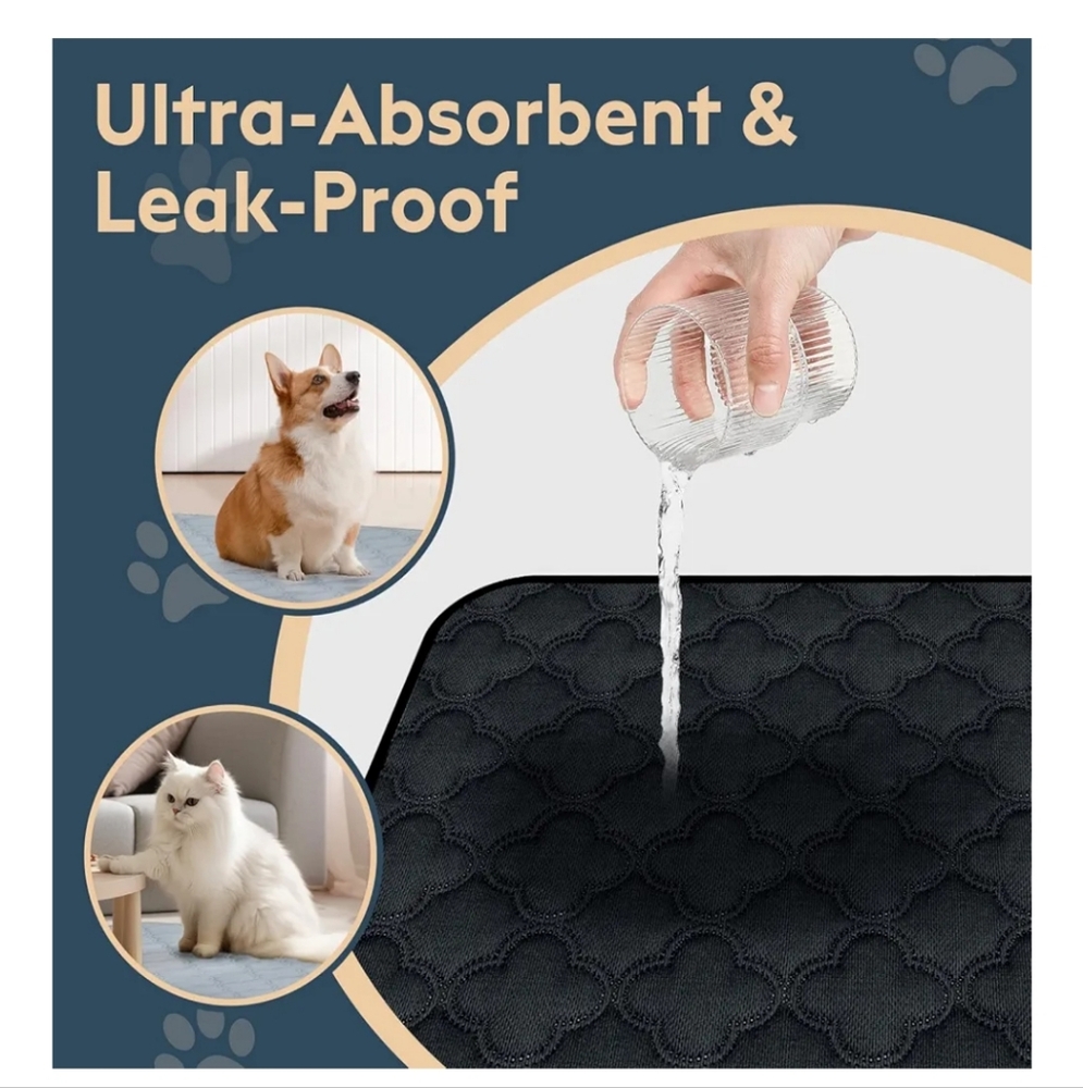 4 PACK 18X24 Washable Dog Pee Pads - Dark Gray - Picture 3 of 6
